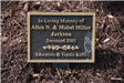Plaque in Loving Memory of Allen N. and Mabel Miller Jackson - Deceased 2005 - Educators and Tennis 